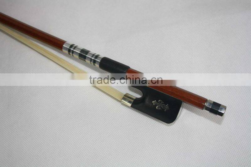 Ebony Frog Chinese High Quality Silver Flower Cello Bow