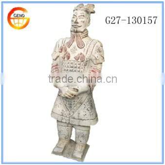 New clay carved large resin garden statues of terracotta warrior replica