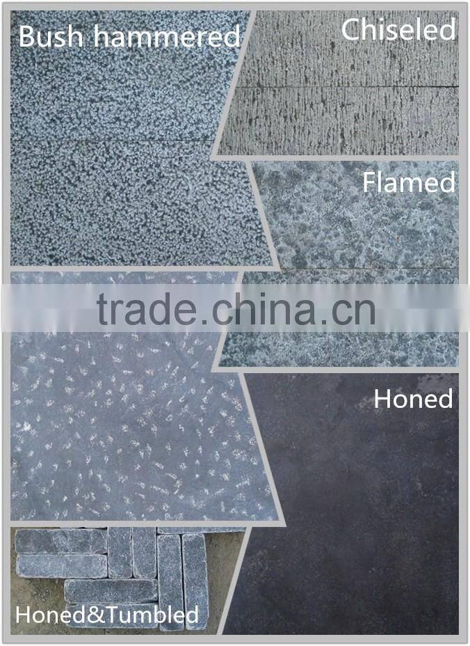 China Paving Stone Pattern Flamed Blue Limestone Stone