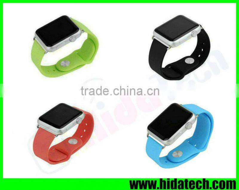 Hot selling Silicone Watch Band Wrist Strap for Apple Watch with Clasp Adapter Connector