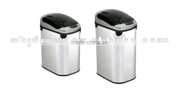 Sensor Dustbin 5030LR 30L Stainless Steel Sensor Bin,with Black Top