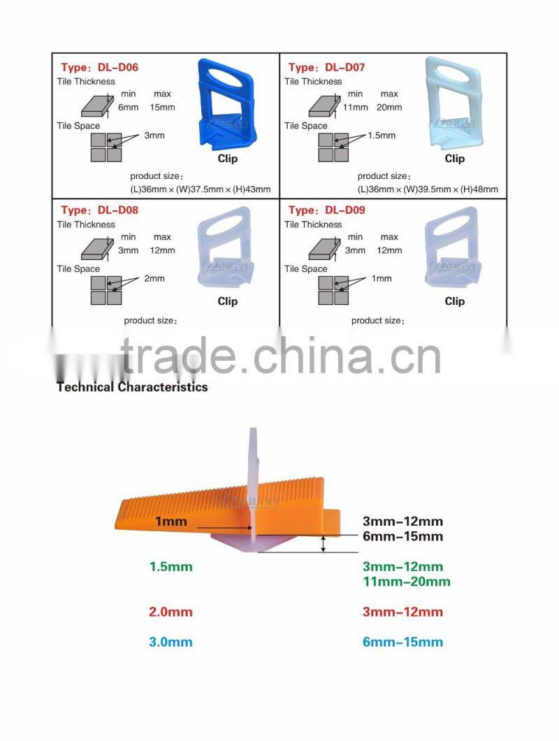 CE approval top quality tile leveling spacer wedge knauf levelling system