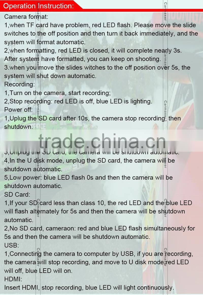 2016 New style NTK96650 manual car dvr fhd dvr ourdoor camrea dual lens action camera dvr