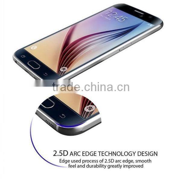 tempered glass screen protector, For Samsung galaxy S6 mobile phone accessory 0.3mm round edge tempered glass film