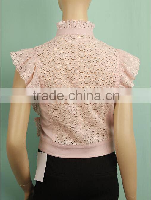 100% Cotton fabric short sleeve ladies fashion designer shirt