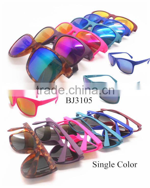 2015 Simple Hot Selling Colorful Squared Sunglasses Covering Film/With Two Colors