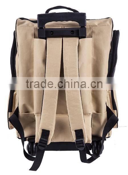 Backpack on wheels Pet Travel Rolling Carrier Backpack Luggage on Wheels with mat