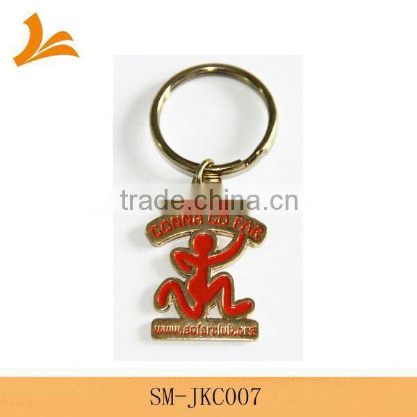Soft enamel metal key chain with emboss letters
