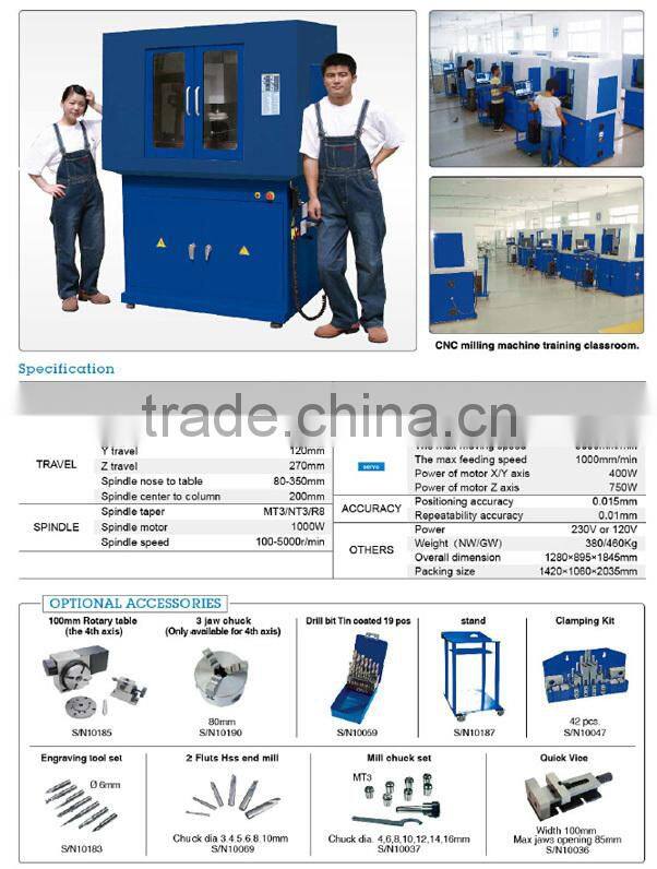 KX3S siemens 808d system educational used mini cnc milling machine