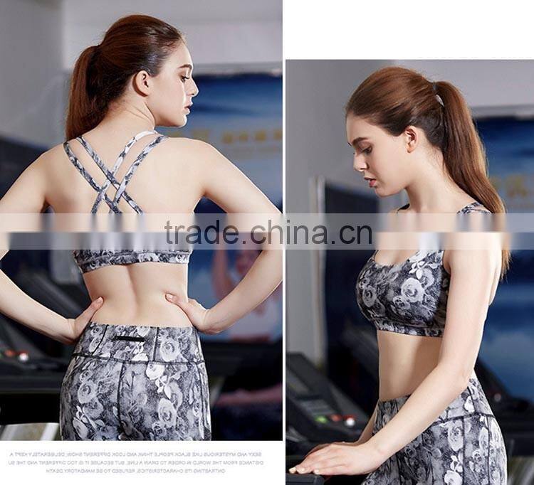 hot sex women's sport bra active wear custom sport bra pretty flower pattern bra sport girls