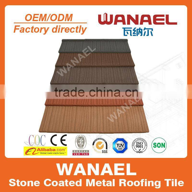 Super strong adhesive stone coated metal making roofing tiles