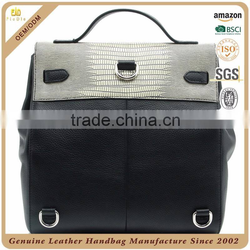 CSS728D001 Fashion Special Natural Lizard Grain Genuine Cow Leather Large Backpacks for Ladies