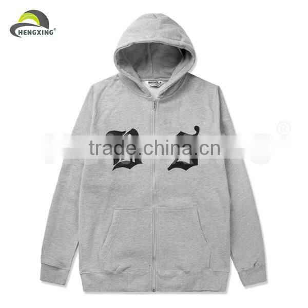 wholesale white print plain zipper-up hoodies