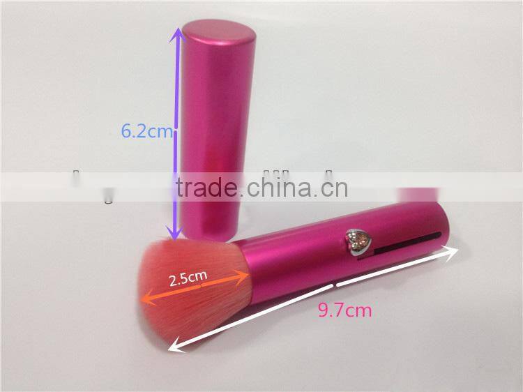 metal handle make up retractable powder brush