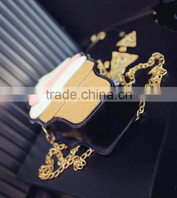 2016 hot selling wallet ice cream coin purse girl cute wallet with chain