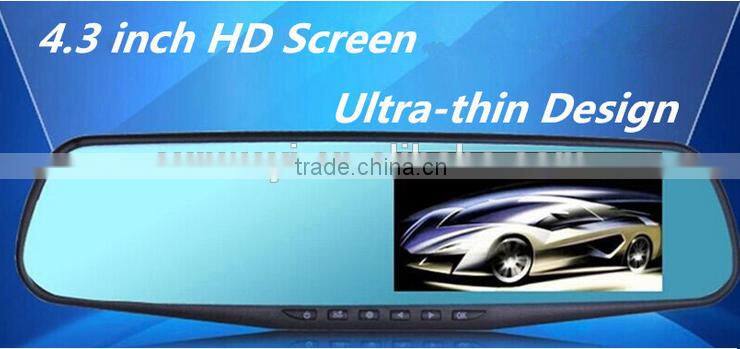Shenzhen Ultra-thin mirror dual camera car dvr with G-sensor fuction