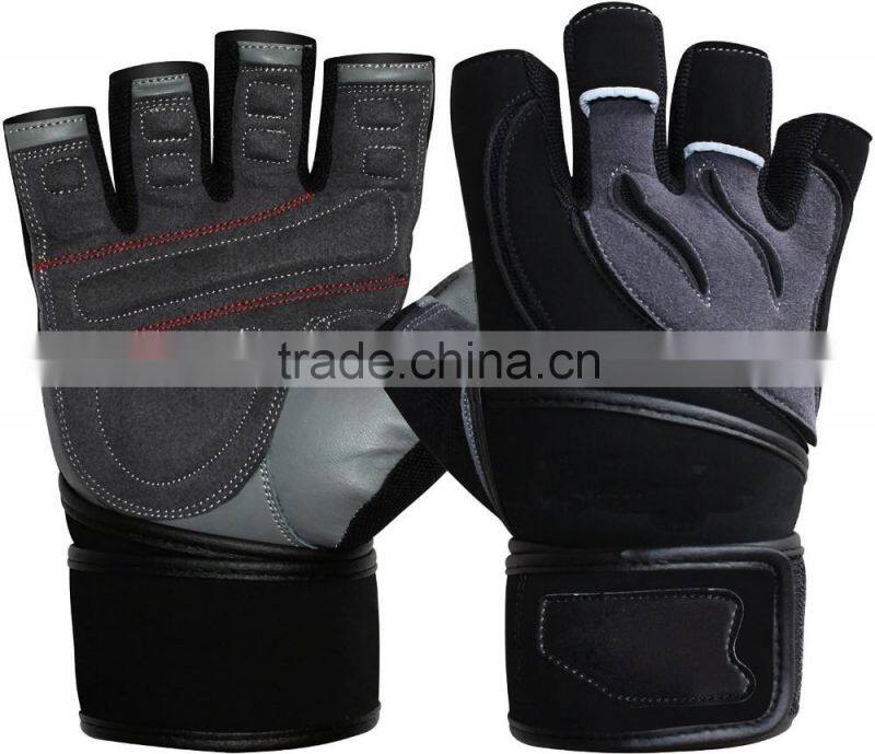 Leather Weight Lifting Padded Cotton Mesh Crochet Gloves/New Leather Weight Lifting Gym Gloves Crochet Mesh Cycling Gloves