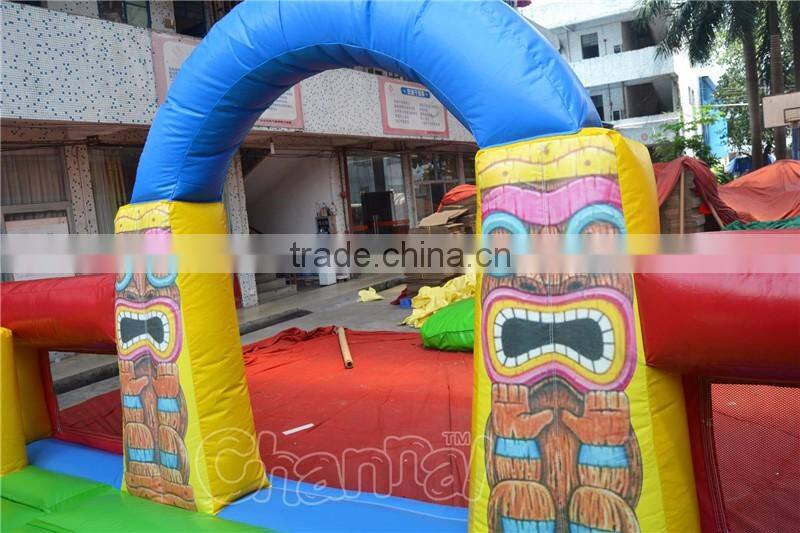 Tiki Island inflatable playground obstacle fun city for sale