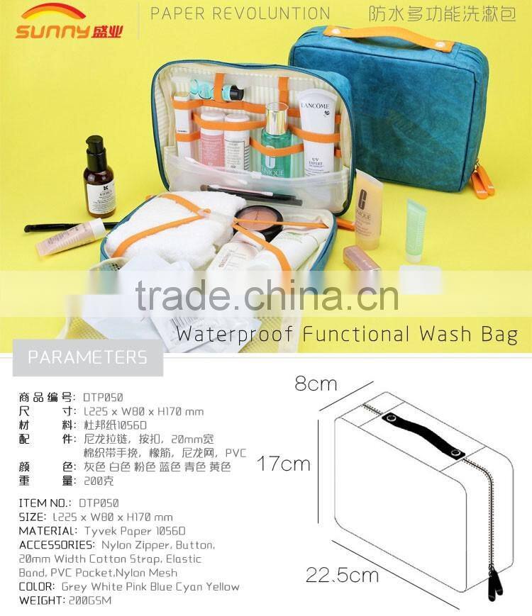 Waterproof Functional Cosmetics Makeup Washing Accessories Storage Bag With Zipper Closure