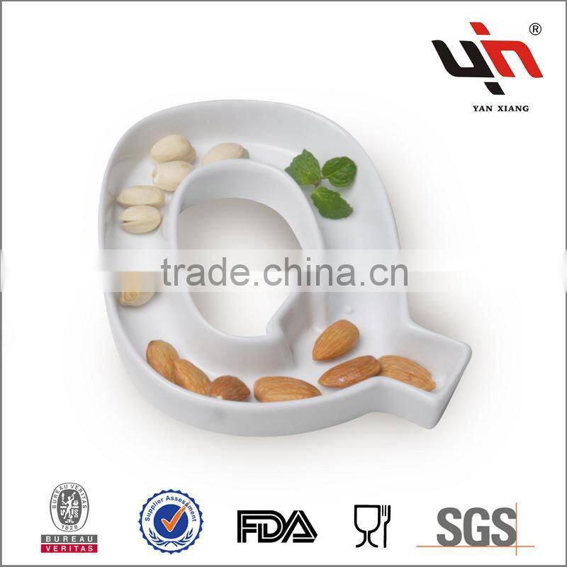 Porcelain Letter Dish Q