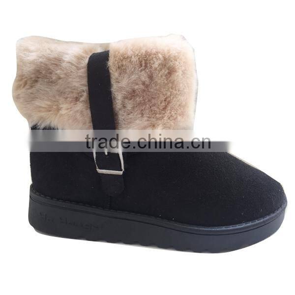 2015 Hot selling fur ladies warm snow boots cheap