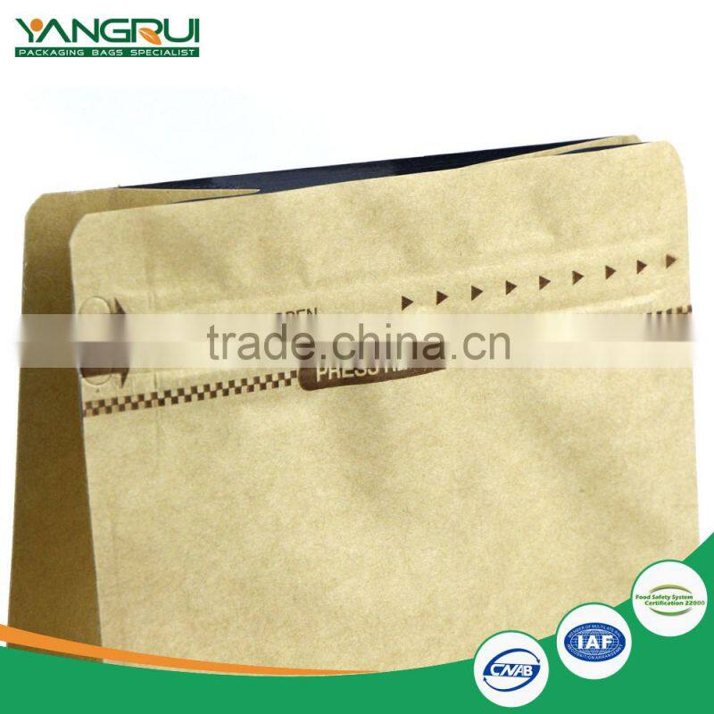 customized flat bottom coffee bag laminated foil stand up bag with zipper top
