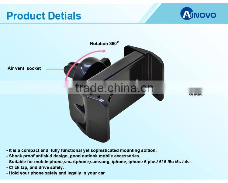 360 Air vent car mount for samsung plastic clip holder