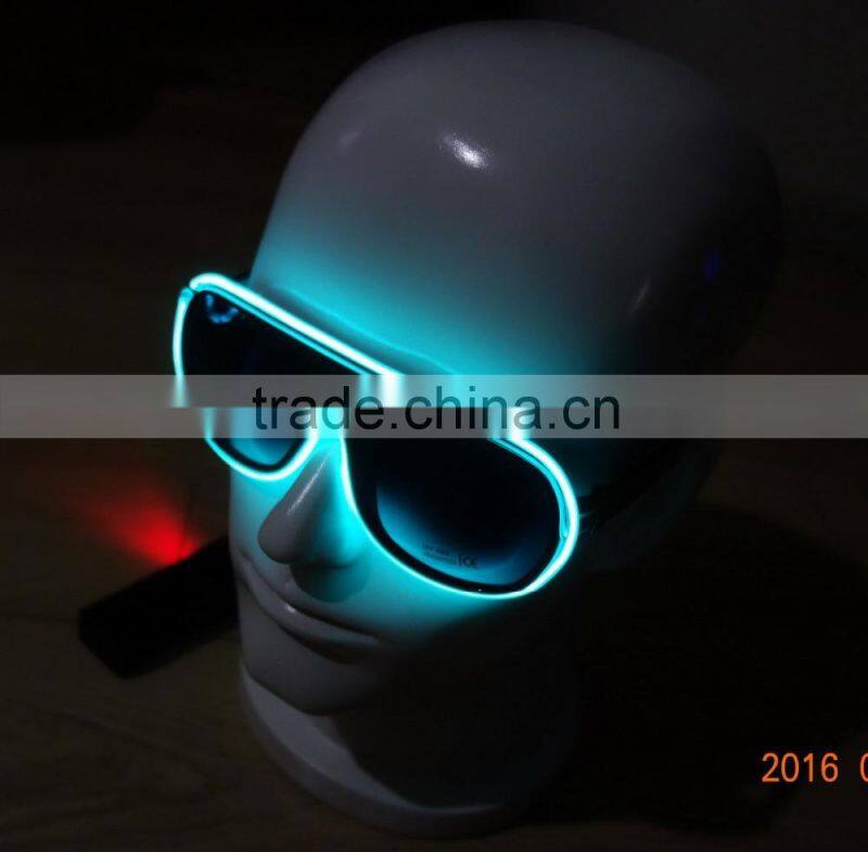 Green EL sunglasses/EL glow sunglasses/EL lighting glasses/Electroluminescent sunglasses