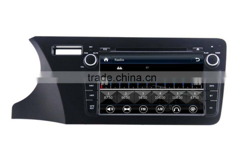 car dvd gps navigation for Honda CITY 2014 LHR support GPS+Bluetooth+Radio+SWC+Digital TV+3G internet+WIFI+ATV+DVR