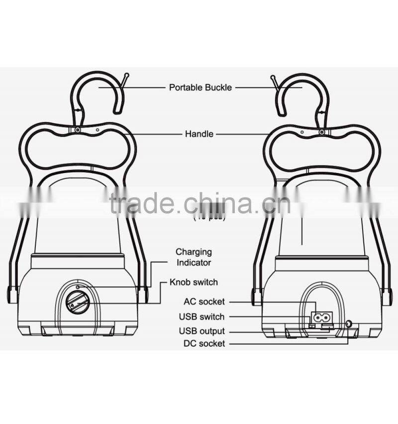 usb charging camping light with milky cover for mobile phone
