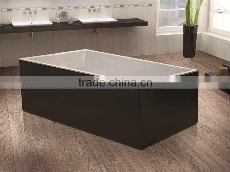 Rectangular Black Color Acrylic Bubble SPA Bathtub