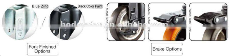 52 Series 125mm Swivel PU Caster Wheel Double Ball Bearing