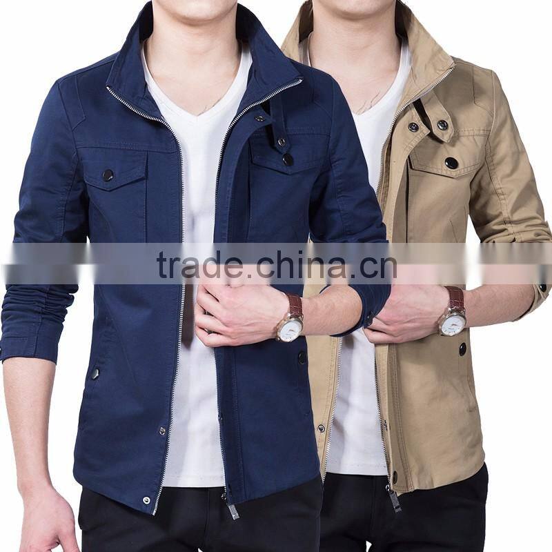 Wholesale Washing faded Long fashion Cotton Jacket For men
