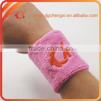 2015 Embroidery Sport promotion Cotton Custom Wristband /Sweatband