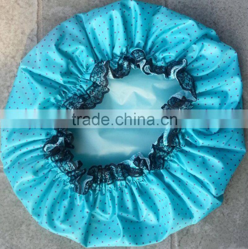 cheap fashion hair fabric colorful printed custom shower cap