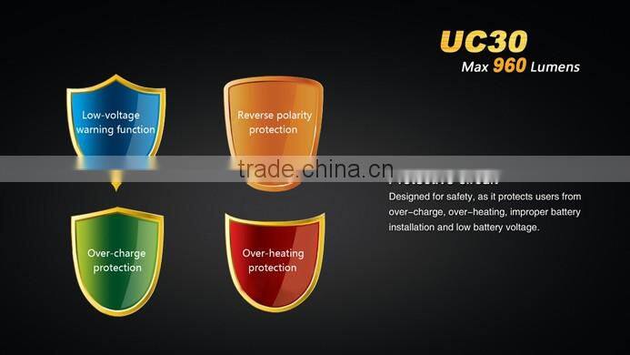 Fenix UC30 Flashlight XM-L2 U2 tatical Flashlight with low-power warning function with one 18650 battery need