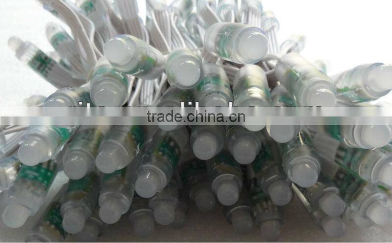 WHITE wire IP68 DC12V input 12mm through-hole LED RGB dump node;100pcs a string