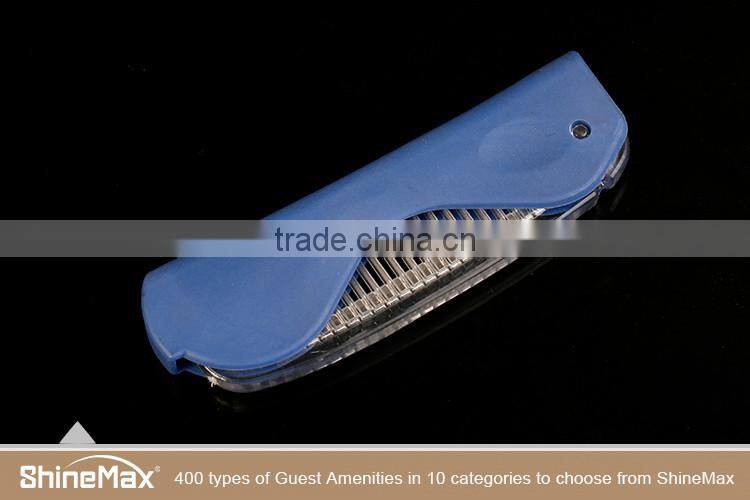 Disposable plastic foldable hair comb hotel amenity hotel supplies High quality hair comb