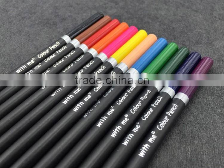 12c 7 inch High quality color dipped matt black round bar color pencil