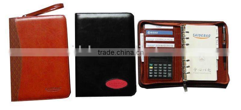 A4 leather portfolio folder leather portfolio folder top quality business portfolio folder with calculator