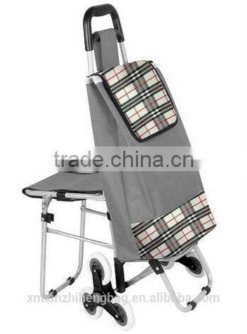 Satin folding shopping bag with wheels trolley bag supplier in dubai