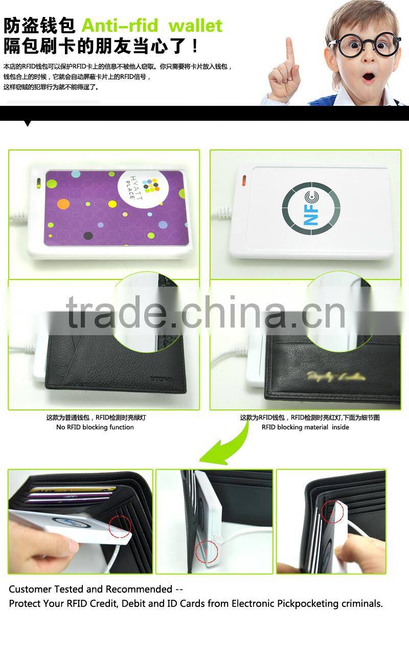 15726 Rfid blocking men's leather men funky wallet