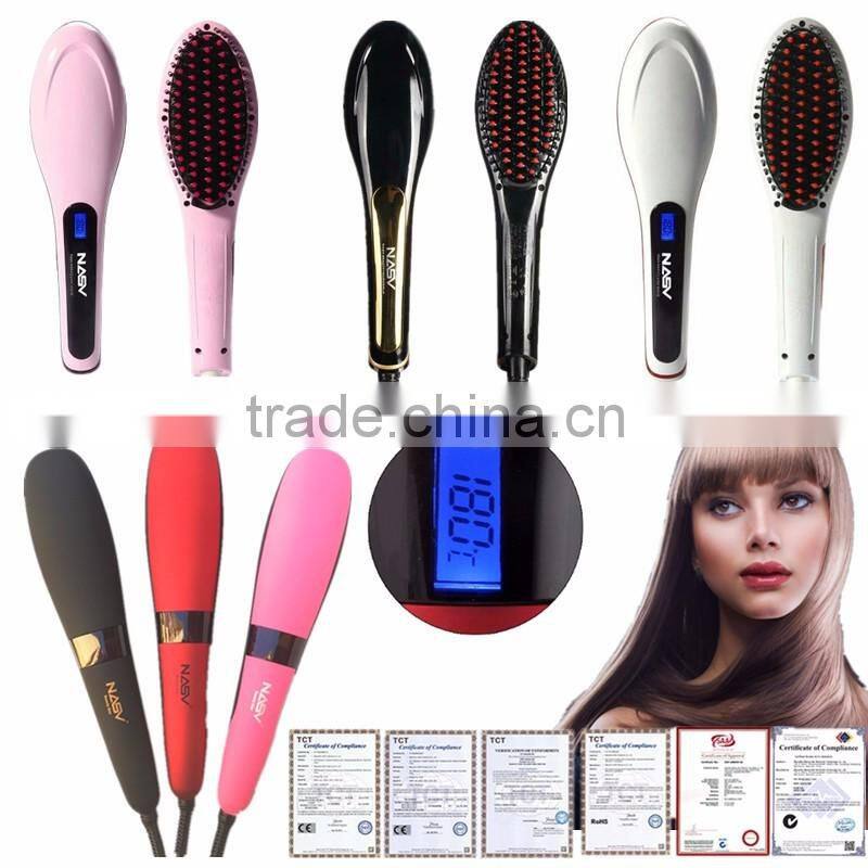 100% original Lcd Hair straightener brush Comb