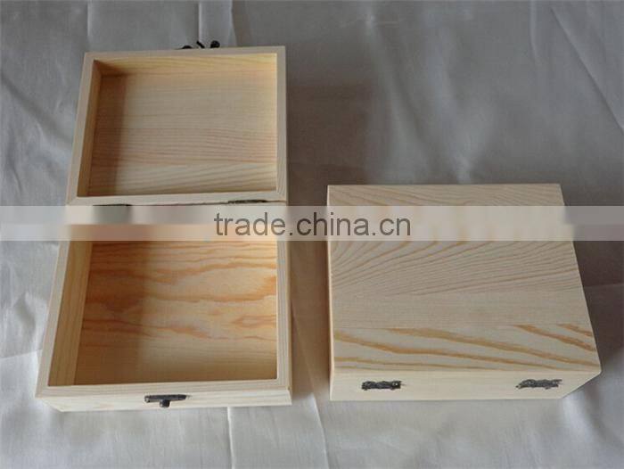 New material flip top unfinished wooden packaging box