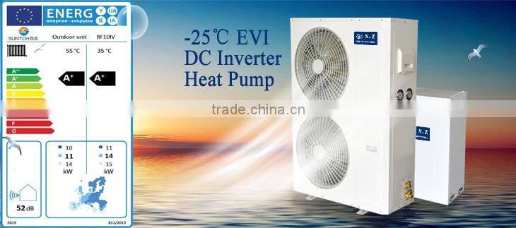Finland winter floor heating room 10Kw/15Kw/20Kw/25Kw COP4.26 /R407C EVI ground source geothermal heat pump tankless