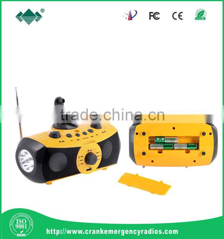 Solar panel AM/FM Radio Generator led lamp speaker