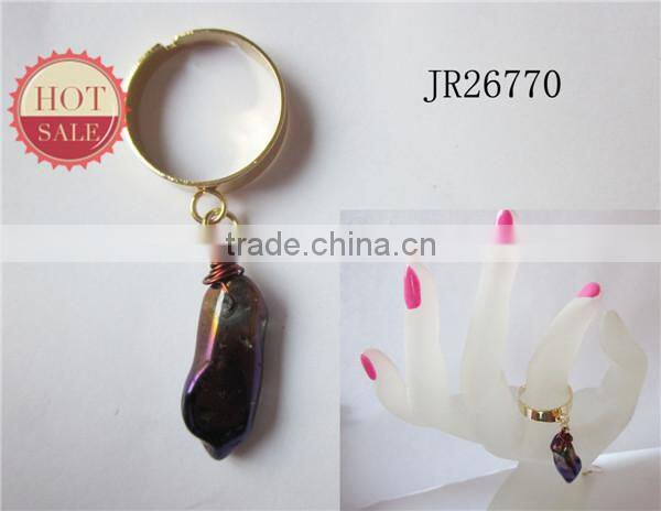 Wholesale Ring Jewelry Natural Topaz Crystal Stone Drop Ring