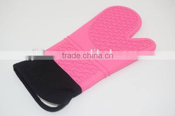 silicone lovely gloves honey peach color oven mitts with cotton inside