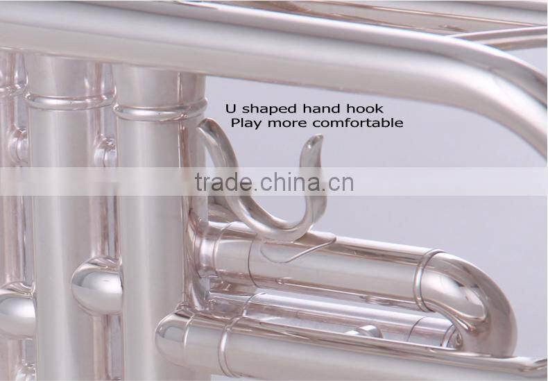 silver plated trumpet cheap price brass body material