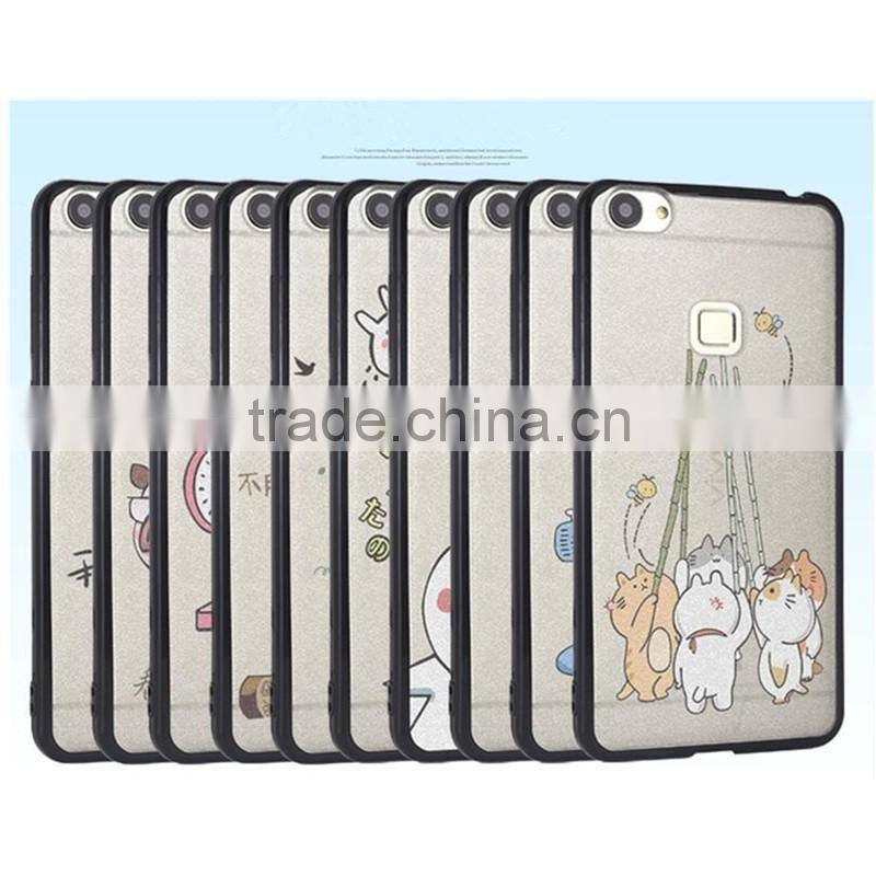 silk pattern TPU+PC bumper case for iphone 5s 6/6s 7 plus for Samsung note 4
